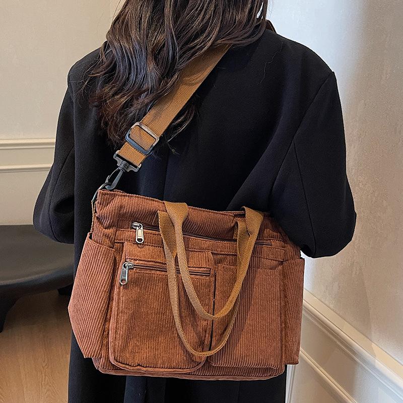 Сумка-тоут женская большой вместимости, сумка-тоут подмышку из вельвета