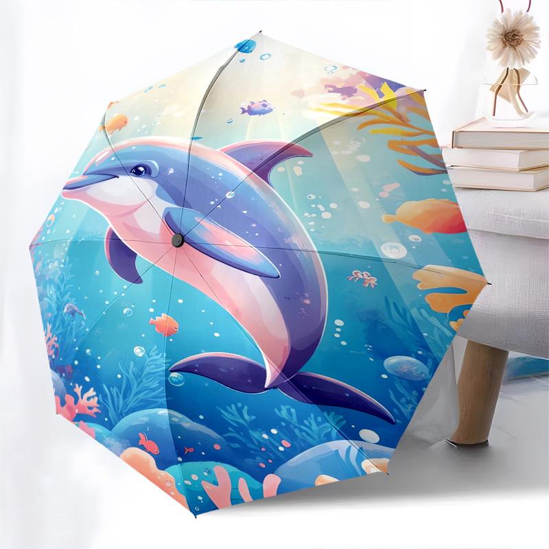 Dolphin, Underwater- Automatic Umbrella,Suitable for Men and Women, Gifts for Fashion Lovers0902b