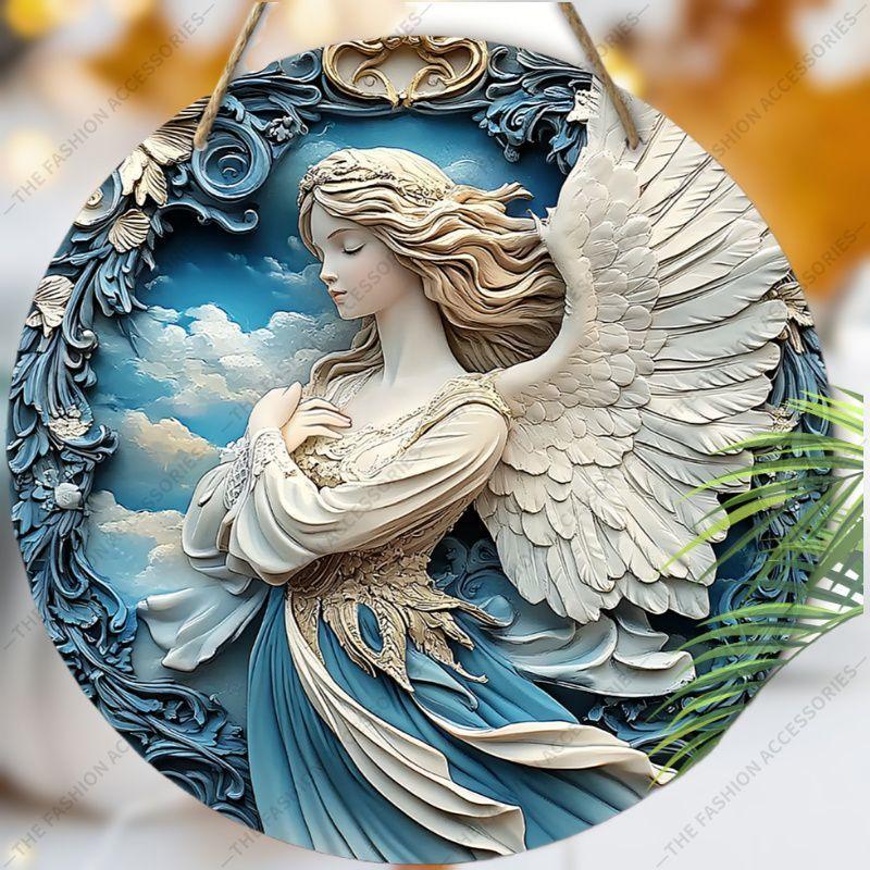 Pendant with Angel Pattern, Decoration of Home Walls or Doors, 2d Flat Wooden, Christmas Decoration, Gifts for Friends and Family