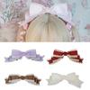 Аниме Y2K Ленточные банты Кружевные заколки для волос для взрослых женщин Маскарадная вечеринка Винтажная заколка для волос Косплей костюм Украшение для волос