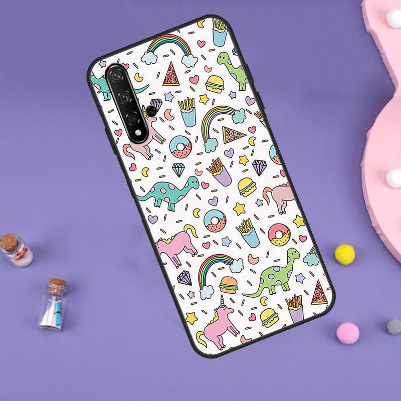 Dinosaur Pattern Case For Huawei P30 P20 P40 Lite Nova 5T 11i 8i 3i 9 10 SE 11 Pro Y90 Y70 Y61 Y60 Y91 Cover