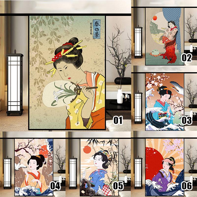 Японская пленка для окон Ukiyo-e, статическая наклейка на стекло, наклейка на раздвижную дверь ресторана, непрозрачная солнцезащитная пленка