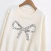2024 Winter Women's European & American Style Crew Neck Long Sleeve Knit Pullover