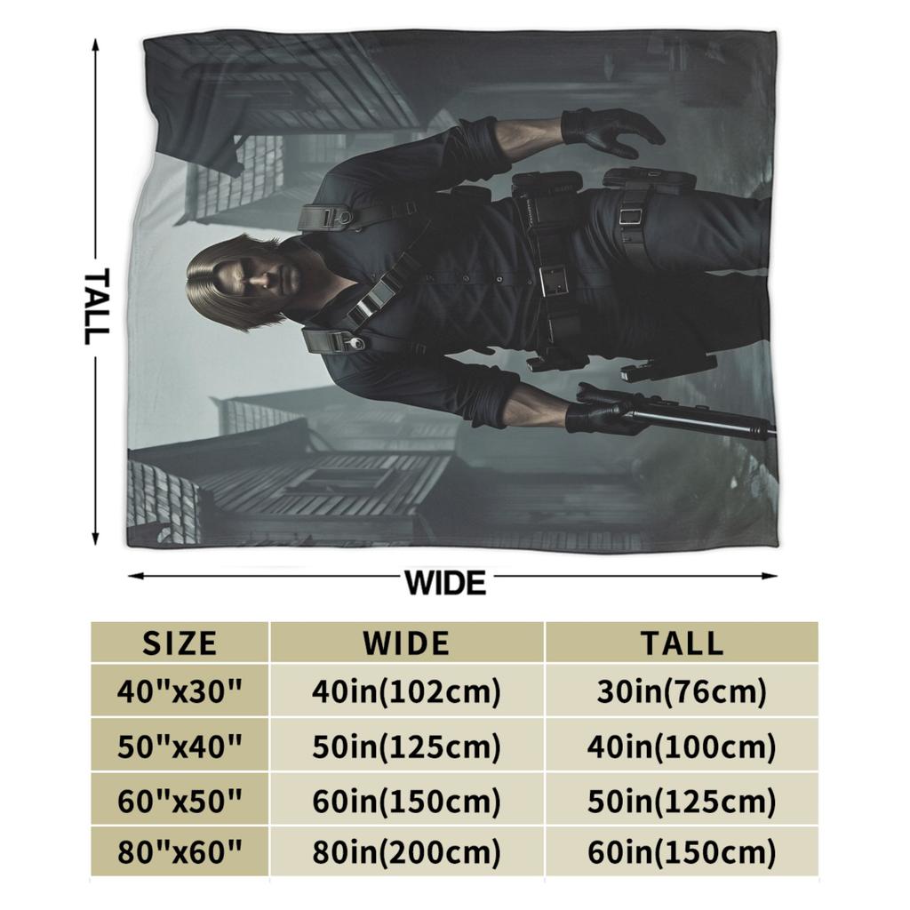Leon Kennedy Throw Blanket Super Soft Funny Blanket For Couch Chair Travel Flannel Bedspread Bed Cover