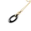 [L9542] - Gold-Plated Necklace 'Choréographie' Black Gold (ceramic) - 35x12 Mm
