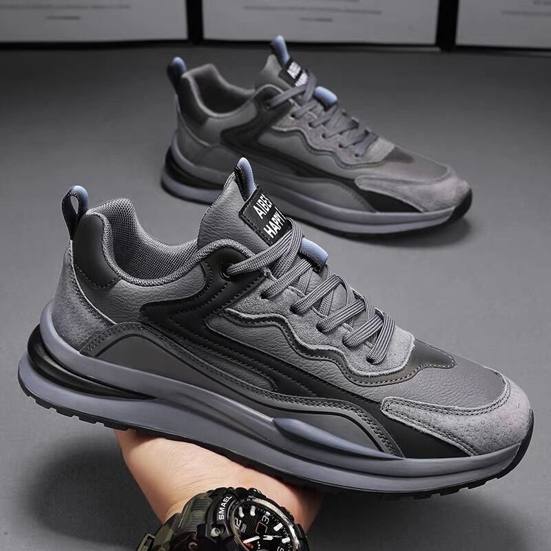 Spring New Breathable Leather Men's Shoes Trendy Casual Sports Shoes Wear-resistant Non-slip Versatile Trendy Shoes