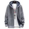 Mens Baggy Full Zip Sweater Coats Hooded Casual Warm Tops Plain Outwear Jackets