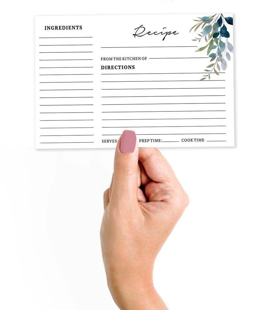 Inkdotpot Карточки с рецептами 4x6 дюймов (Набор из 50) , Толстые двухсторонние карточки премиум-класса - белые карточки для заметок с рецептами в современном стиле