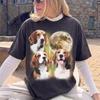 Retro Beagle Howling Moon T-Shirt, Aurora Borealis Dog Tee, Beagle Lover Shirt
