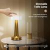 Bar Gold Metal LED Table Lamp Rechargeable with Touch Sensor, 3 Levels Brightness, Cozy Warm Lighting - Ideal Bedside Lamp or Night Light