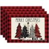 Christmas Snowman & Snowflake Plaid Insulated Placemat - Festive Table Decoration