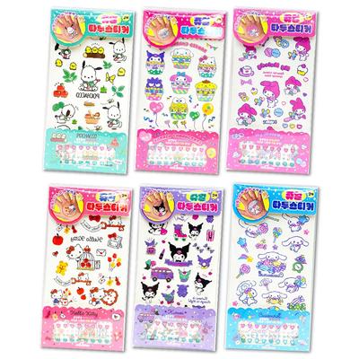 Набор из 6 наклеек-татуировок Sanrio Jewel, разноцветные, 1 комплект