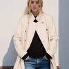 Womens Wool Blend Coat Slim Fit Stand Collar Solid Color Long Overcoat Fall Winter