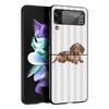 Жесткий ПК чехол для телефона Samsung Galaxy Z Flip 7 6 5 4 Черная крышка для Galaxy Z Flip 3 Складной Ударопрочный Милый Мультяшный Собака Fundas