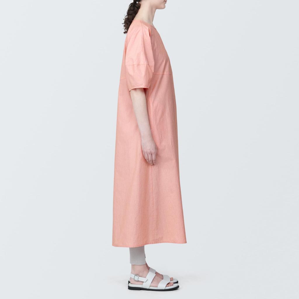 MUJI Cool Broad Pullover Платье с короткими рукавами BC2JBA4S Оранжевая полоса L Женское Женское Женское