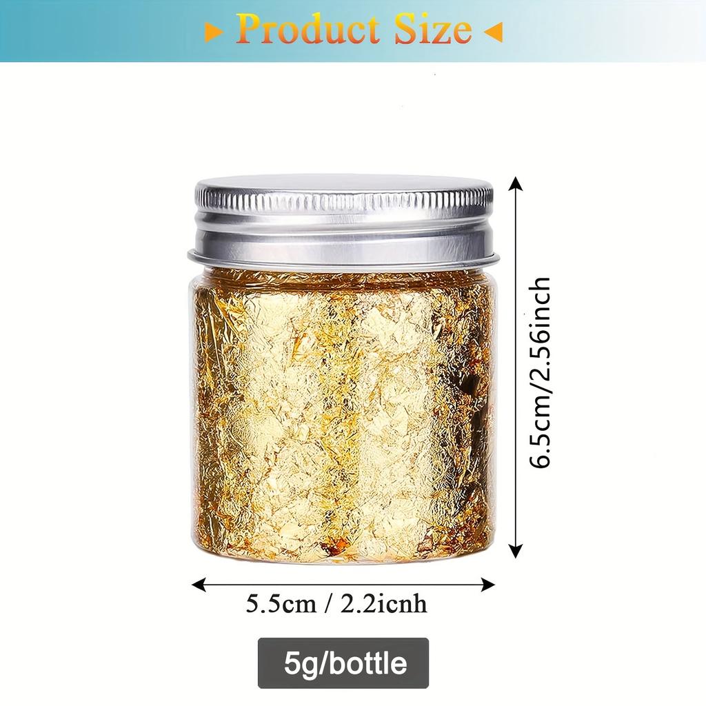 Имитация золотой фольги хлопья для смолы Металлическая фольга хлопья Золотые листы хлопья Металлическая фольга для ногтей Живопись Ремесло Изготовление ювелирных изделий