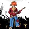 Halloween Skeleton Ornament Animated Country Skeleton Musician Band Banjo Player Statue Farmhouse Style