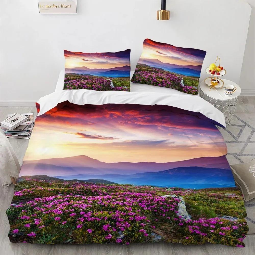 Comforter Blue Sky Cloud King Queen Full Size For Kids Boys Girls Polyester Bedding Set Comforter Landscape Pattern