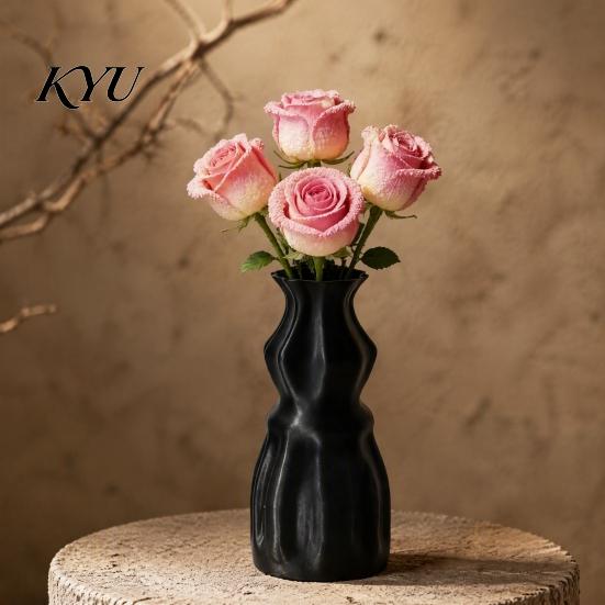 Artistic Vase with Flowing Light 3D Printed Flower Vase, Modern Decorative Minimalist Container, Luxury Home Ornament Floral Arrangement Holder