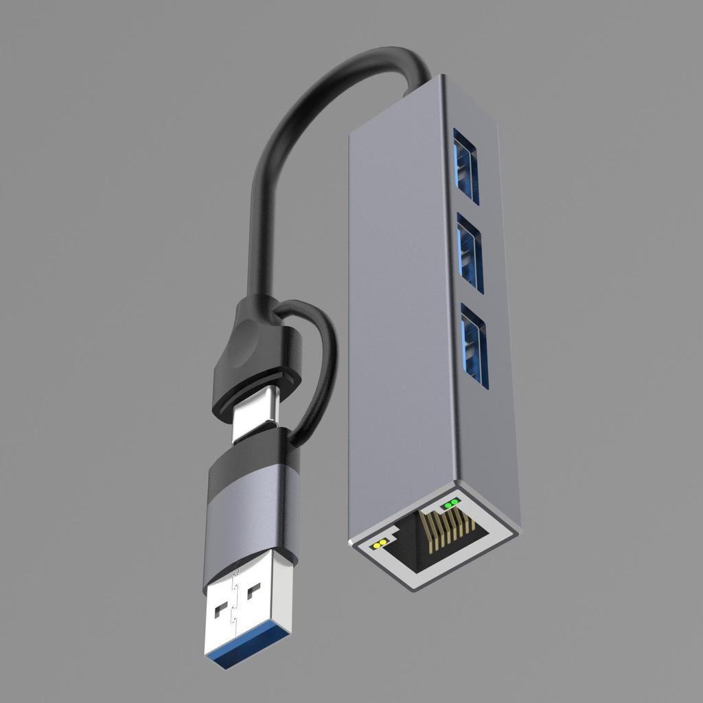 USB 3.0 Hub with Gigabit RJ45 Ethernet and 100Mbps Network Card