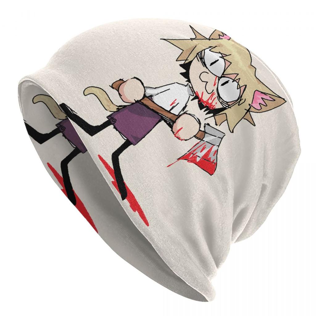 Забавная шапка-бини Neco Arc, унисекс, зимняя теплая шапка, женская вязаная шапка, уличная лыжная шапка Tsukihime, шапочки с черепами для девочек и кошек, шапки