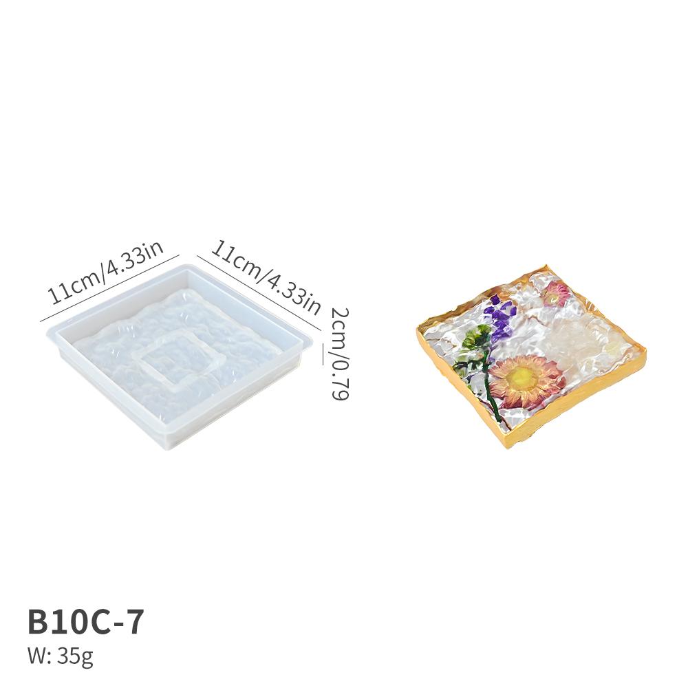 DM1098 DIY Water Ripple Coaster Silicone Molds Geometric Round Storage Resin Tray Mold for Casting Candle Holder Base Decorative