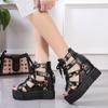 High-Heeled Sandals Women'S Summer New Style Platform Hollowed Out Fish Mouth Sandals