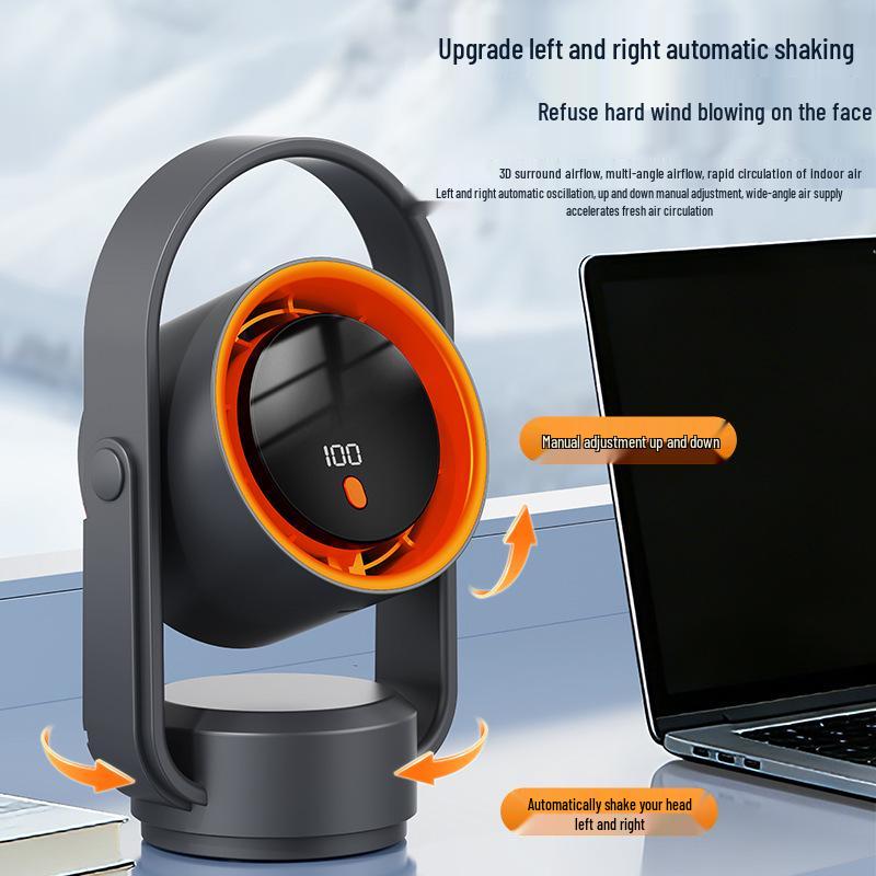 Бесшумный USB настольный вентилятор с цифровым дисплеем для дома и офиса