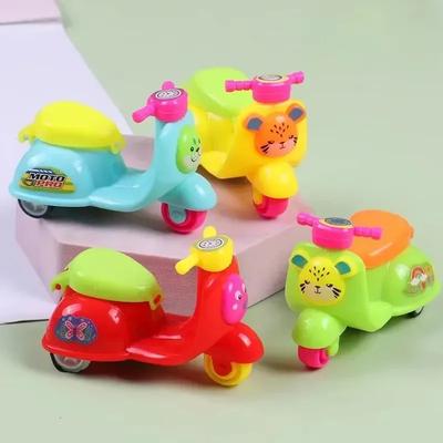 1 шт. Случайная мини-игрушка-машинка с отскоком, Имитация мотоцикла, Игрушка-машинка с инерционным двигателем для детей, Сувенир для вечеринки по случаю дня рождения, Игрушки-мотоциклы