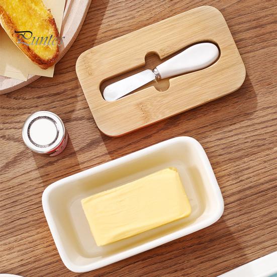 Керамическая масленка с резаком и крышкой, герметичный контейнер для хранения масла для сохранения свежести, многоцелевая форма для масла для выпечки