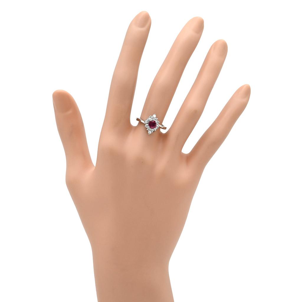 NON BRAND - Ruby 0.63ct Diamond 0.48ctRing ring Pt900/Ruby #10(JP Size) Array