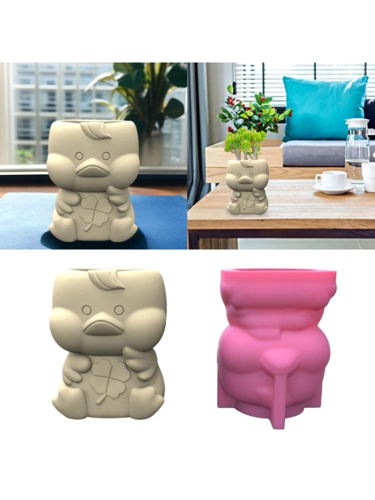 Little Duck Succulent Flower Silicone Mold Concrete Candlestick Resin Mould Succulent Planter Craft Casting Tool