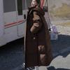 3XL New Winter Mid-length Over-the-knee Down Cotton Coat For Women Korean Style Loose Thickened Hooded Cotton Jacket
