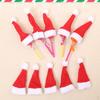 20Pcs Xmas Mini Lollypop Santa Claus Hat Cap Wrap Christmas Party Decor