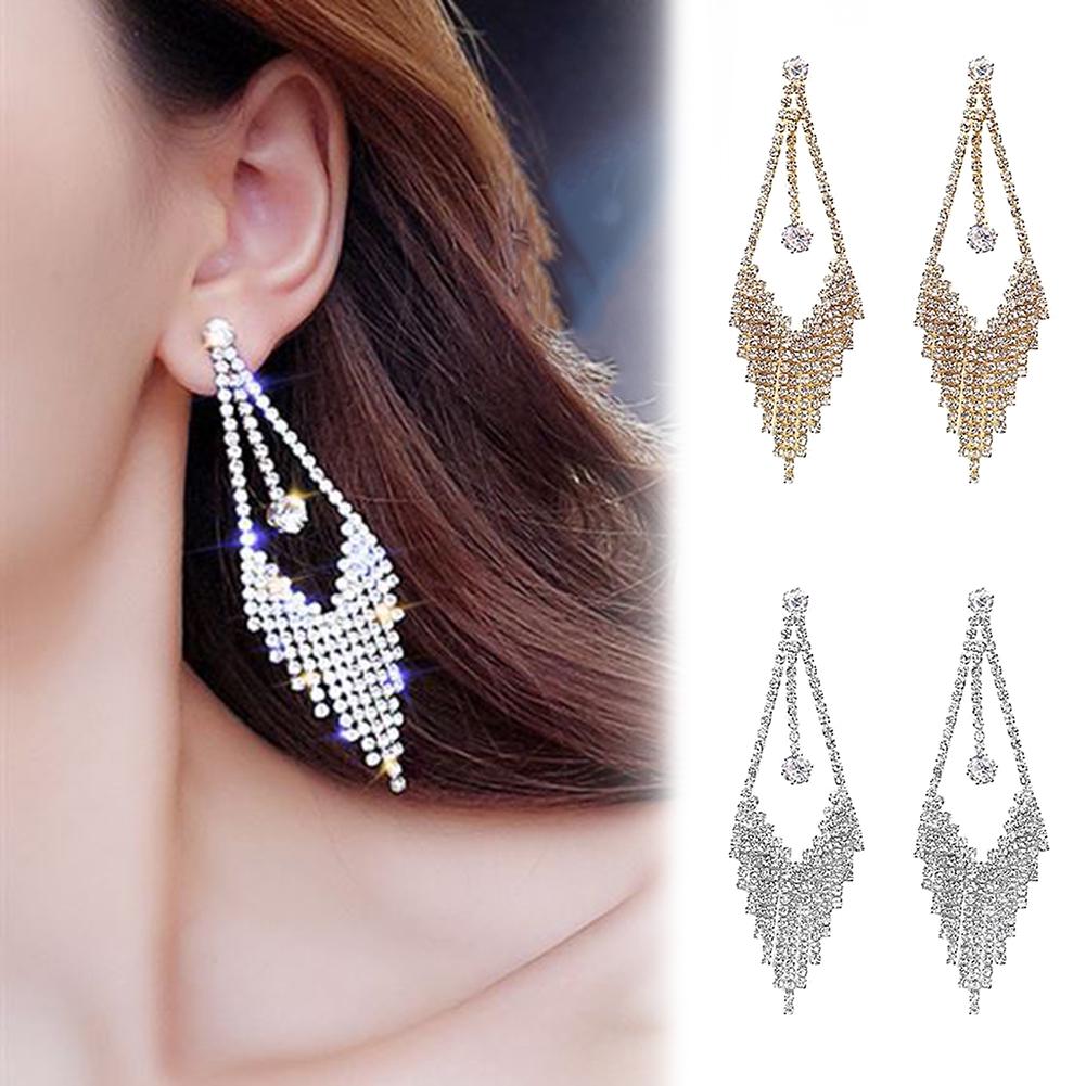 Длинные блестящие геометрические серьги