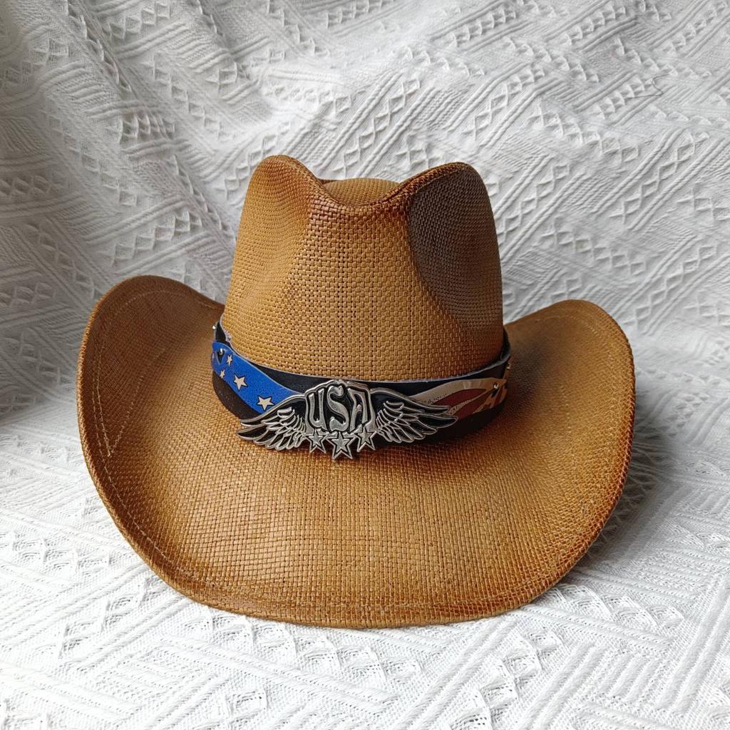 Розовая ковбойская шляпа в стиле вестерн, летняя солнцезащитная шляпа, соломенная шляпа для мужчин и женщин, ковбойская шляпа, сомбреро, хомбре