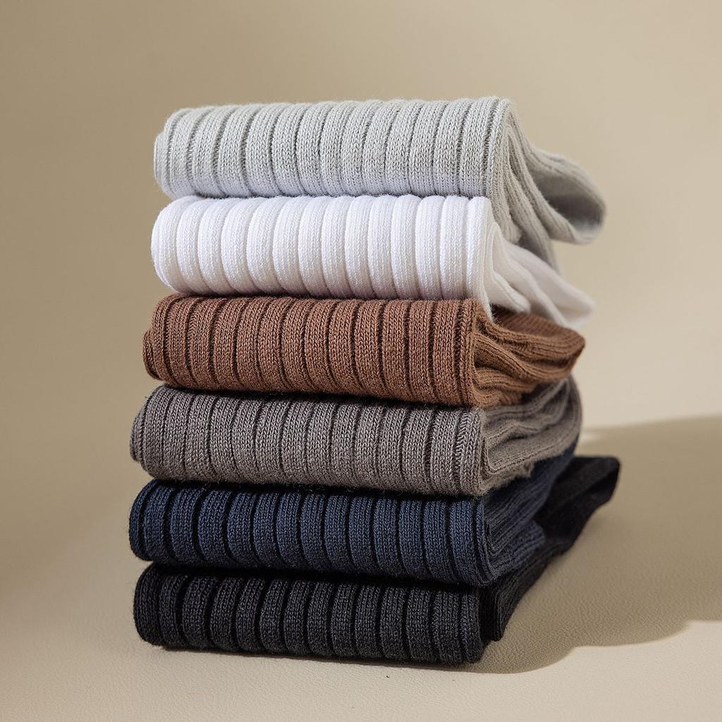 5/10 пар мужских хлопковых носков, удлиненные и утолщенные, теплые, дышащие и впитывающие пот носки