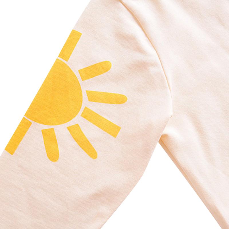 Футболки для девочек, милые топы с радужными кисточками и принтом солнца для маленьких девочек, толстовки с круглым вырезом и длинными рукавами