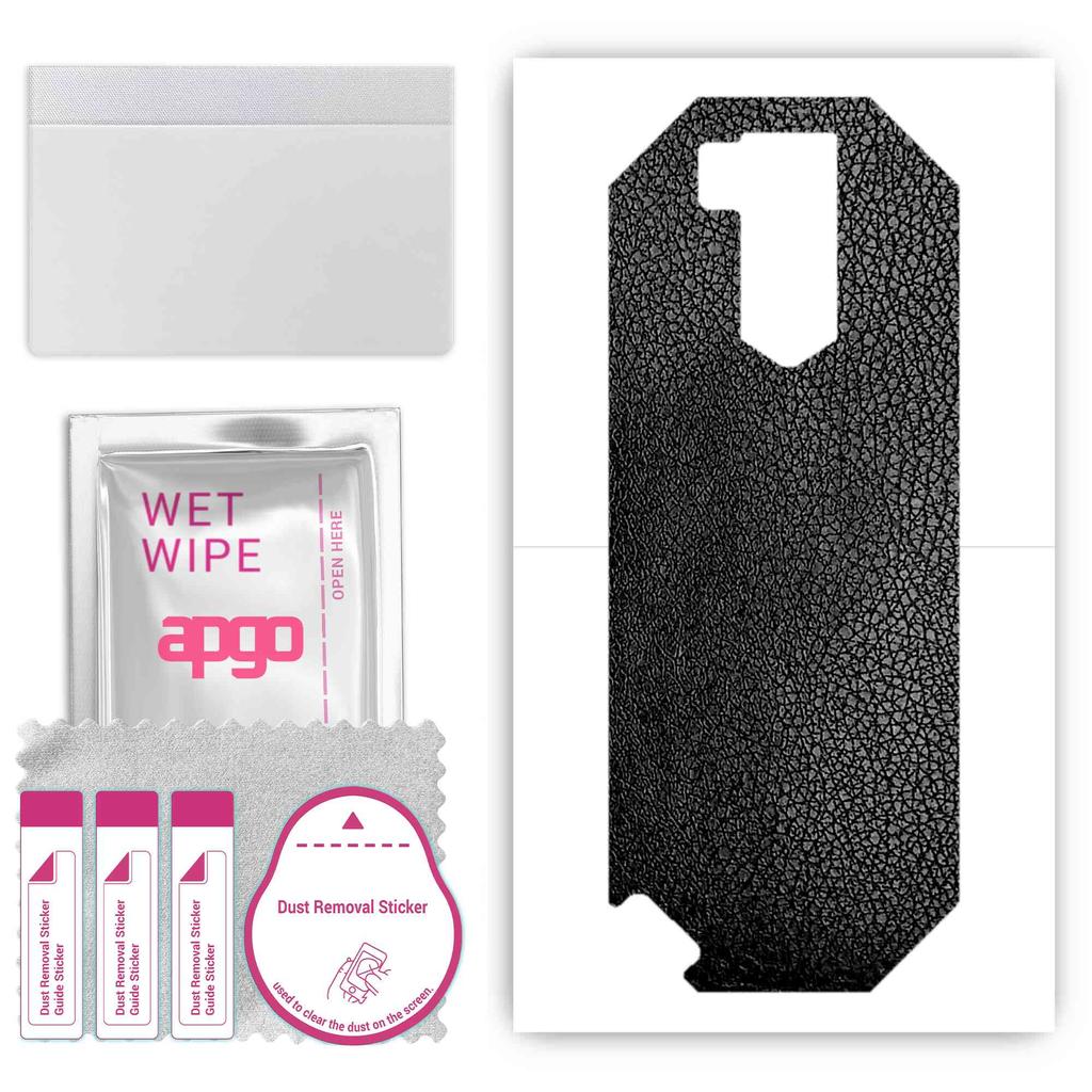 apgo Защитная наклейка-скин для задней панели, совместимая с Ulefone Armor X5, Пленка-обертка, Фольга, Винил - Узор Черная кожа