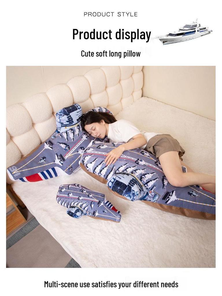 Плюшевый набор для сна и одеяло в виде самолета - Подушка для офиса или дома