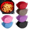 Silicone Air Fryer Liner Round Non-Stick Air Fryer Basket High-temperature Resistant Baking Pan with Oil Drain Grooves
