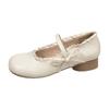 French Soft Leather Mary Jane Women's Shoes 2025 Summer New Retro Gentle Temperament with Skirt Thick Heel Light Mouth Single Shoes