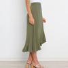 Summer One Piece Lace-Up Long Irregular Solid Color Halter Skirt