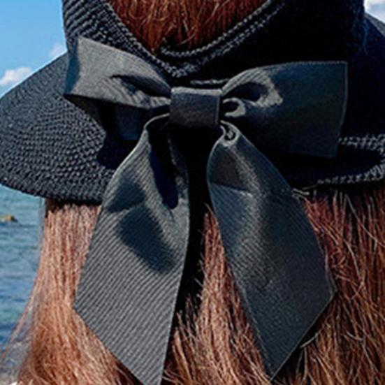 Женская шляпа-козырек от солнца с бантом, широкополая, с открытым верхом, регулируемая, мягкая шляпа, для улицы, защита от УФ-лучей, складная шляпа