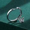 Модное открытое регулируемое кольцо с бабочкой и бахромой для женщин, натуральное серебро S925, ювелирные изделия на день святого Валентина, рождественский подарок