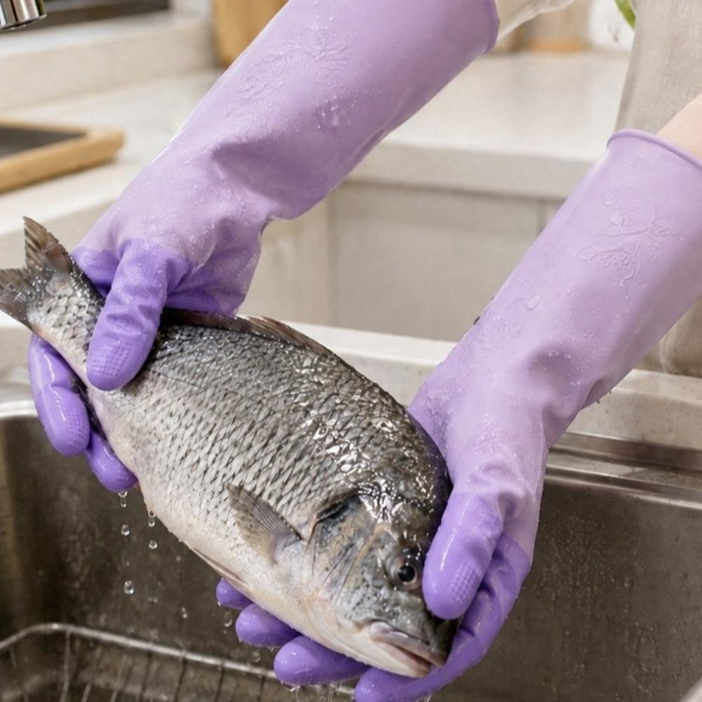 Hanging Dishwashing Gloves Waterproof Household Gloves Durable Latex Gloves Cleaning