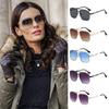 Big Metal Frame Gradient Sunglasses Classic Driving Oversized Square Sunglasses UV400 Protection Traveling Shades