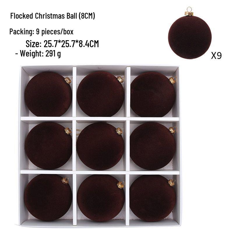 Colorful 6cm Cross-Border Christmas Ornament Balls – Flocked Hanging Decorations