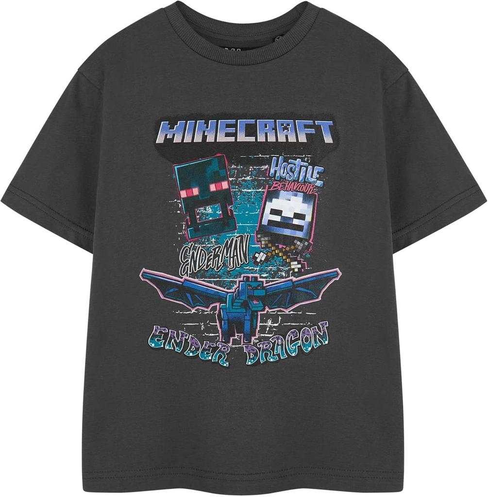 Варианты графических футболок для мальчиков Minecraft Тема видеоигры Персонажи Командный вырез Короткий рукав