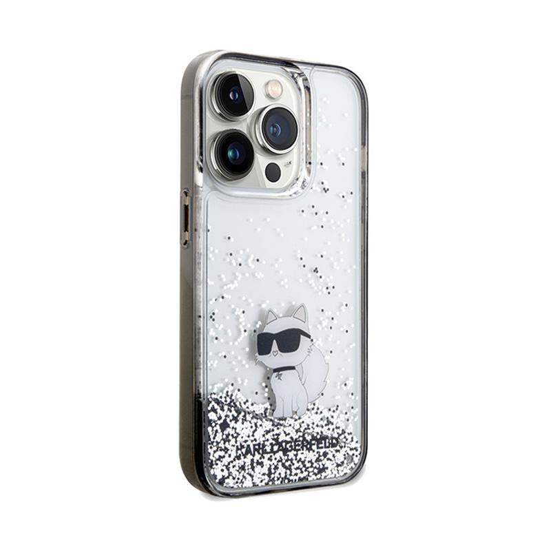 Karl Lagerfeld Liquid Glitter Choupette - Etui Iphone 14 Pro (Przezroczysty)